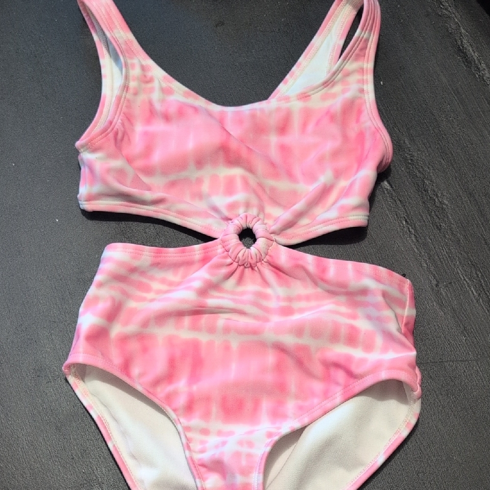 🎨Vibrant Pink Tie-Dye Cut-Out Swimsuit By Art Class